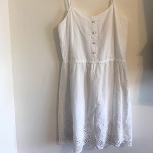 White sun dress eyelet bottom