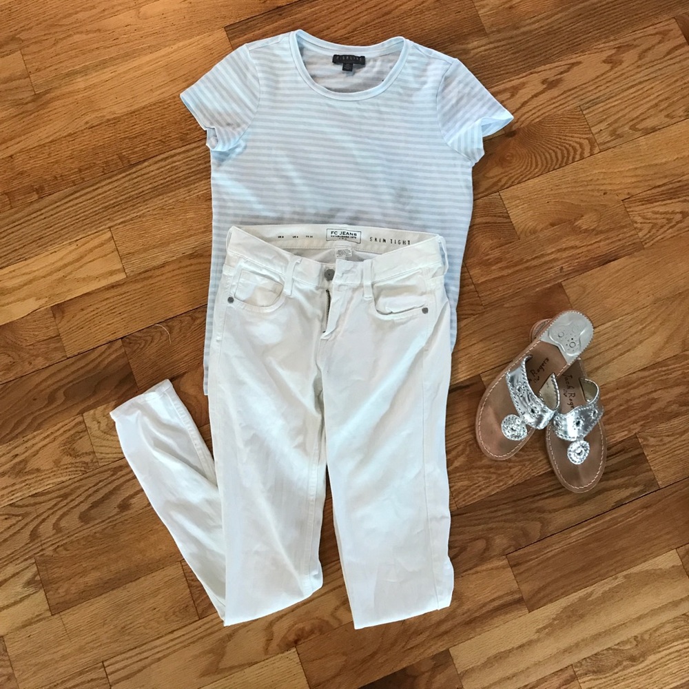 White Denim French Connection Jeans Skinny Jeans