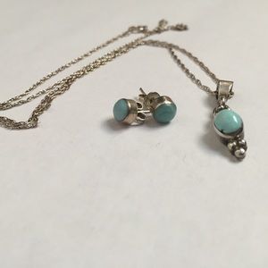 Larimar necklace earring set