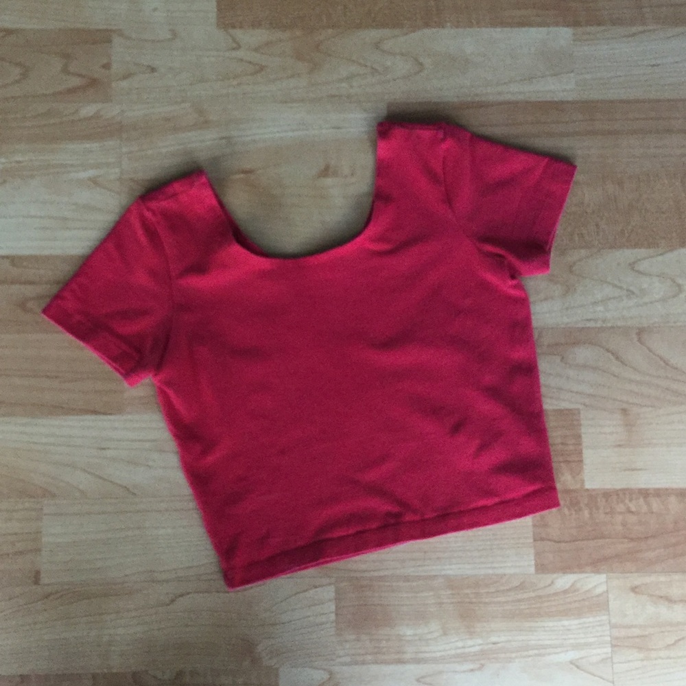 Red American Apparel Crop Top