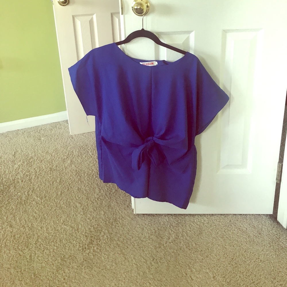 Blue bow-tie shirt