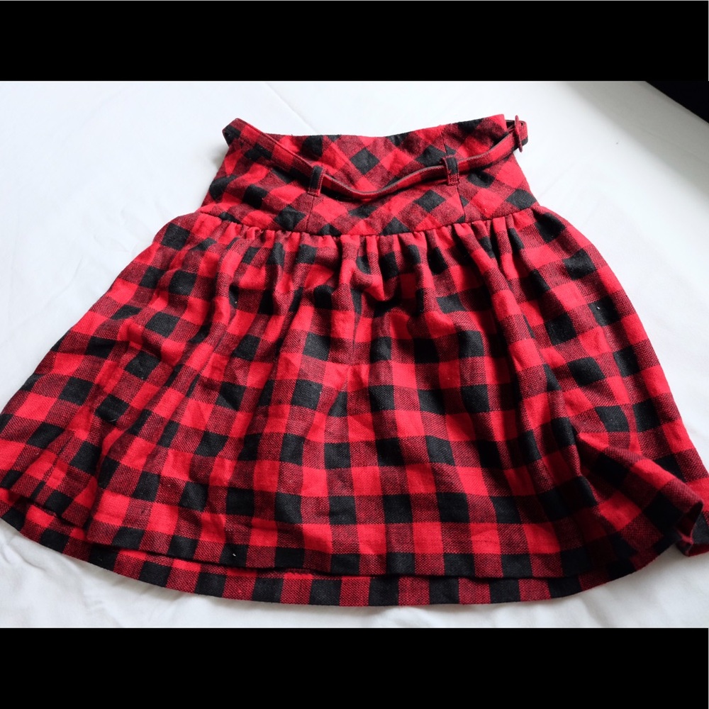 Wet Seal Buffalo Plaid High Wasted Skirt