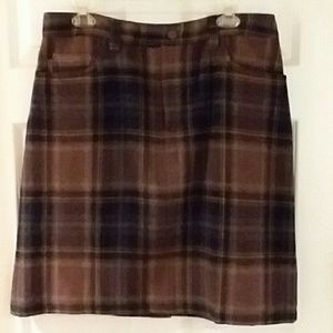 Eddie Bauer wool-blend plaid short skirt
