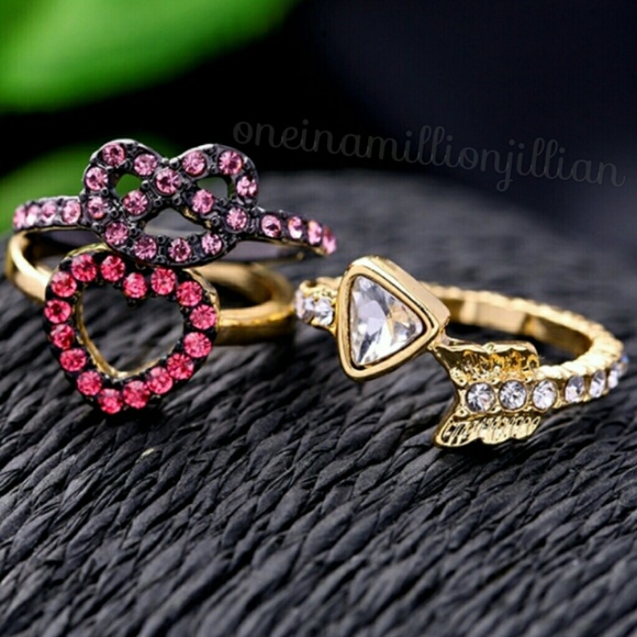 Jewelry - LAST SET! 3pc Pave Ring Set