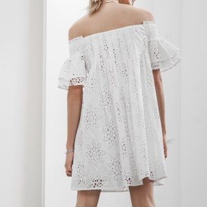 Just One Answer Dresses - JOA Eyelit Lace Off The Shoulder Dress Just One Answer Dresses - JOA Eyelit Lace Off The Shoulder Dress