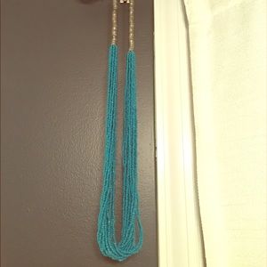 Long turquoise beachy necklace