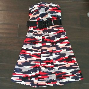  The Limited strapless red white blue sz0 dress