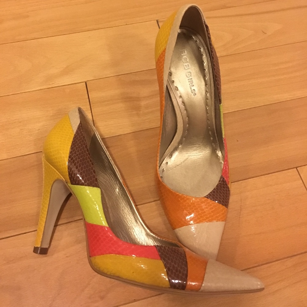 Multi-color BCBGirls heels. SIZE 5.5