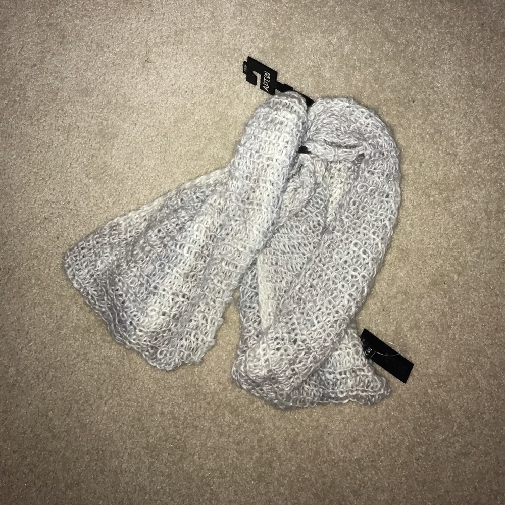 White and Silver Loop Scarf