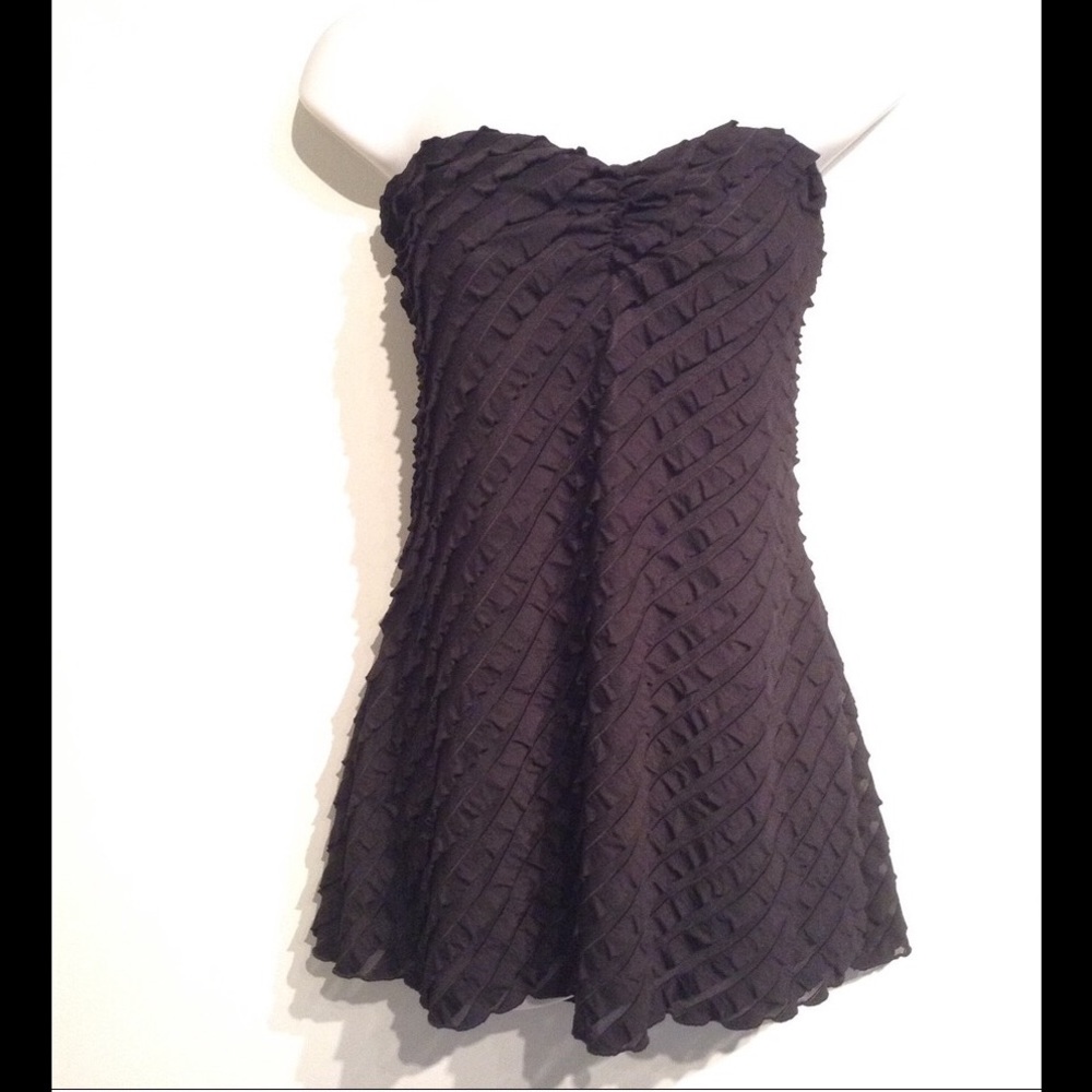 Torrid Strapless Ruffled Sweetheart Neckline.