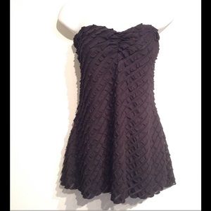 Torrid Strapless Ruffled Sweetheart Neckline.