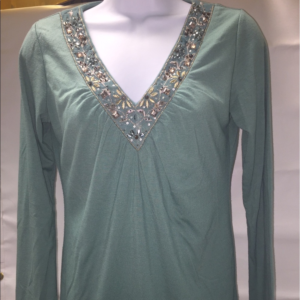 Dark green dress top, fancy neckline, Banana Rep
