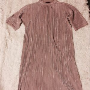 TEXTURED ROSE GOLD DRESS