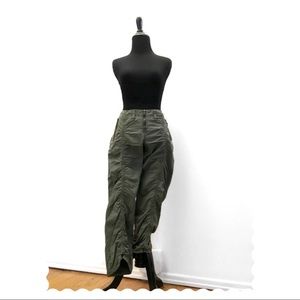 Olive Green Trousers with Zippered Pockets