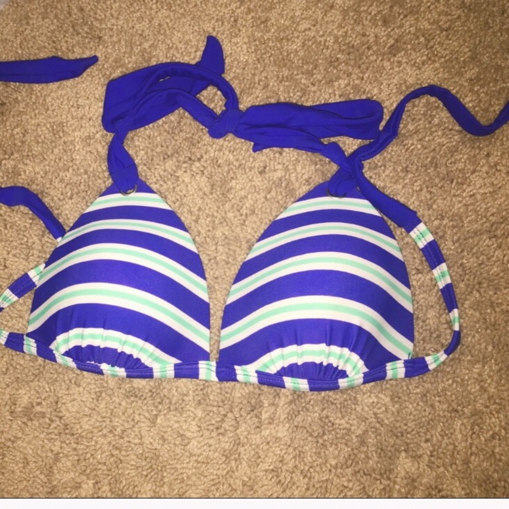 striped push-up bikini top