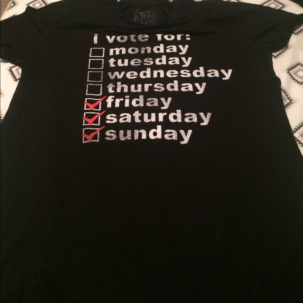 Short sleeve days of the week shirt