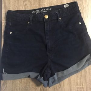 High waisted denim shorts!