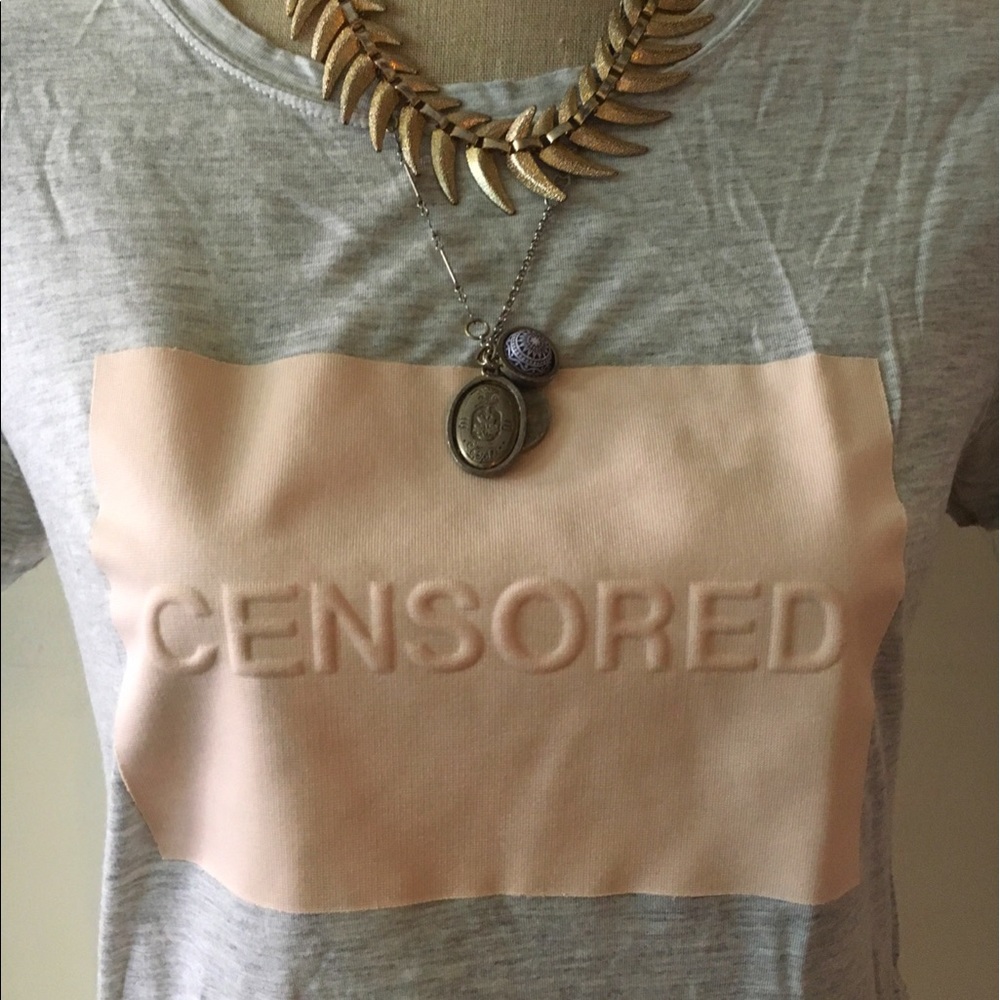 CENSORED Pink and Grey statement shirt