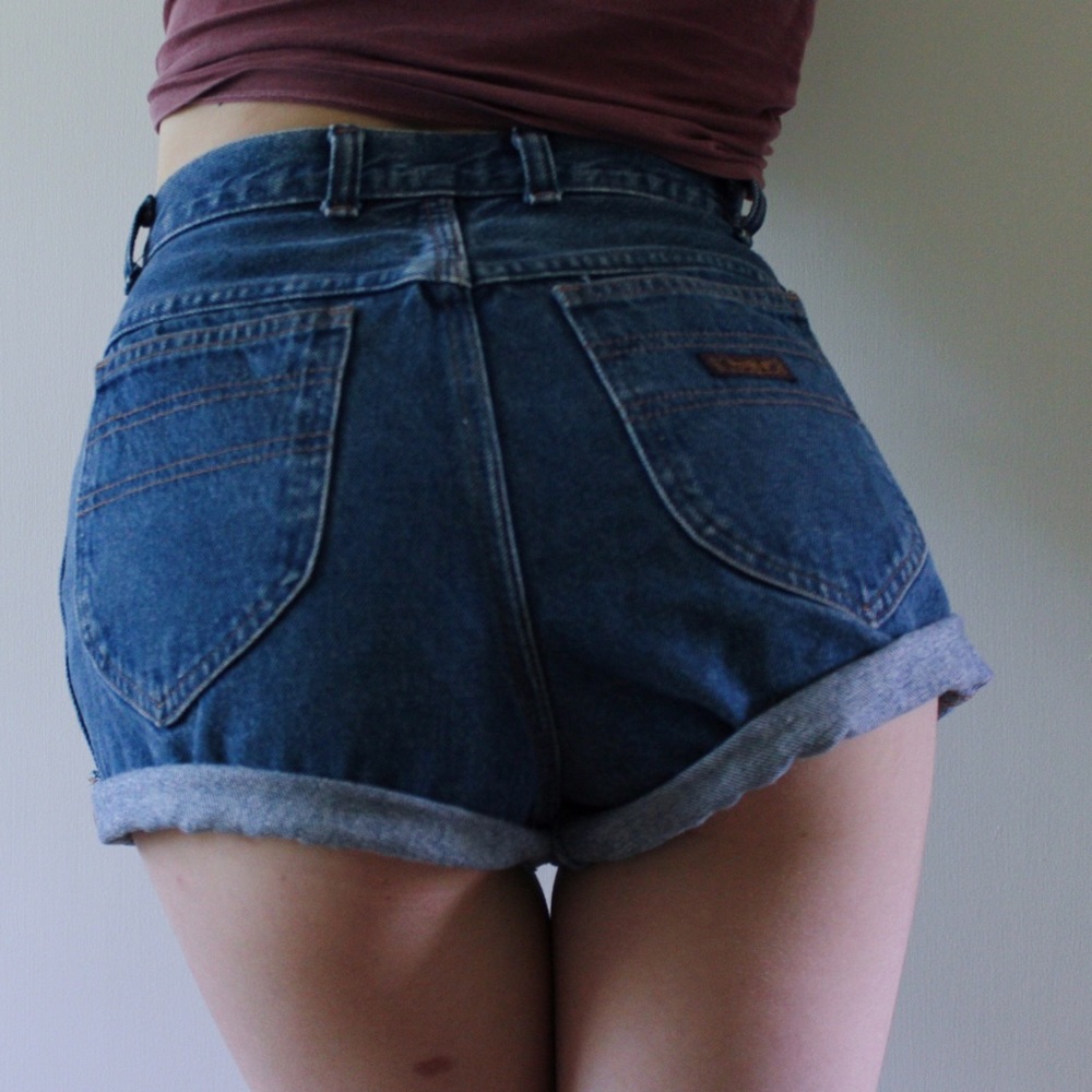 Vintage High Waisted Distressed Mom Shorts