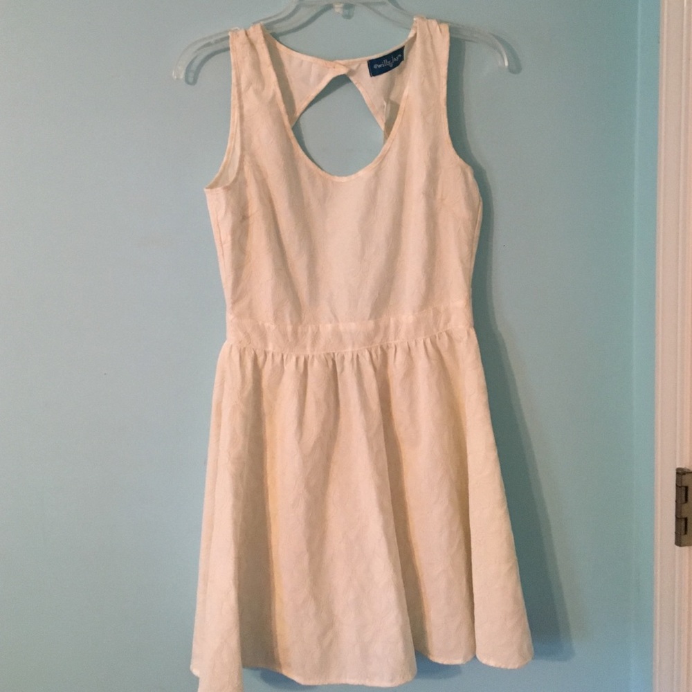 White Dress with Open Back Cutout