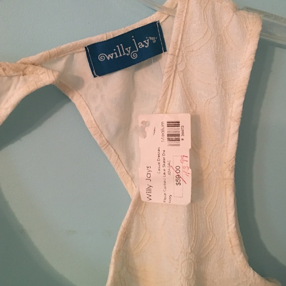 White Dress with Open Back Cutout - Picture 3 of 3