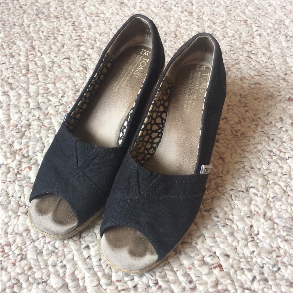 Toms canvas wedge sandals
