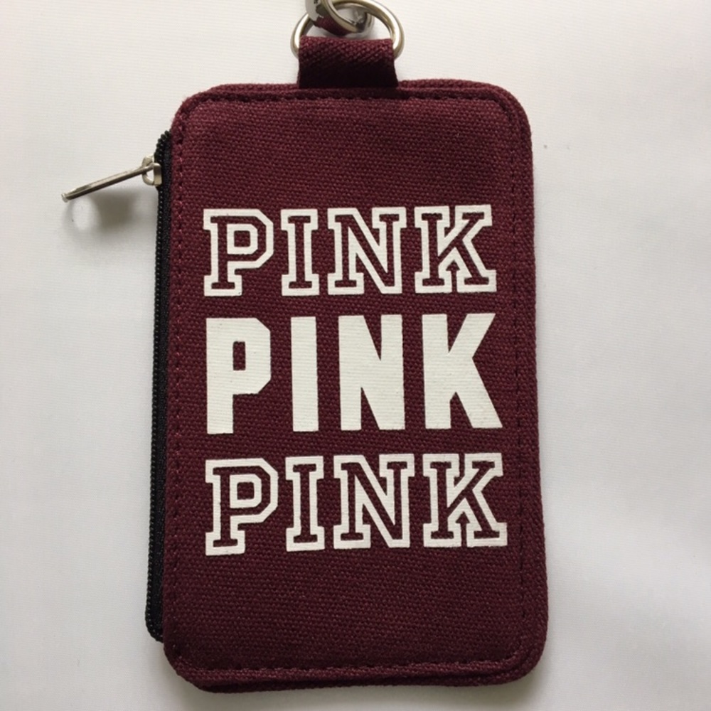 $20💋Last One - New Maroon VS Love Pink ID Lanyard - Picture 2 of 8