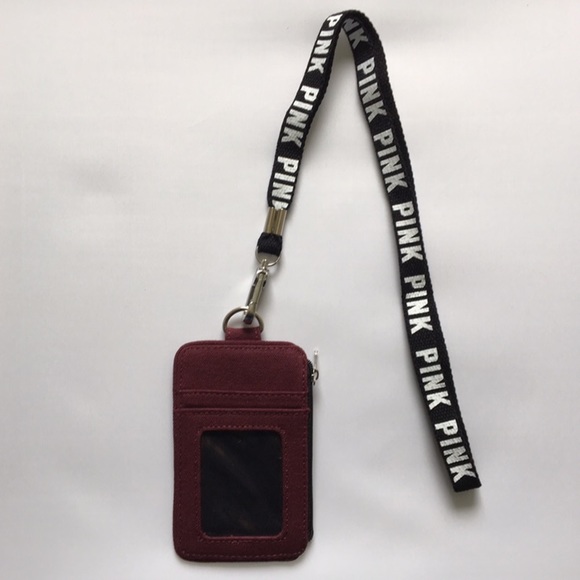 $20💋Last One - New Maroon VS Love Pink ID Lanyard - Picture 3 of 8