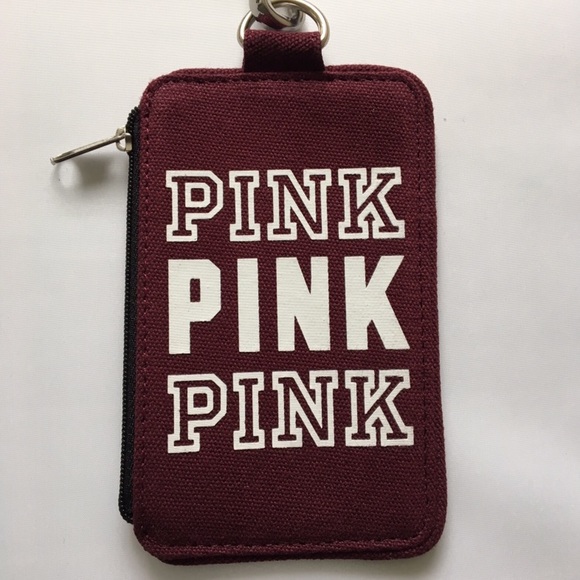 $20💋Last One - New Maroon VS Love Pink ID Lanyard - Picture 2 of 8