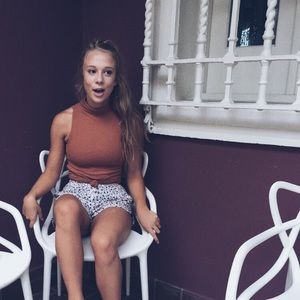 Burnt Orange Ribbed PacSun Turtleneck Tank