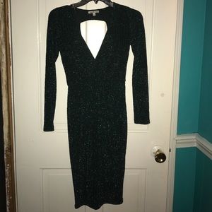 A beautiful emerald green dress