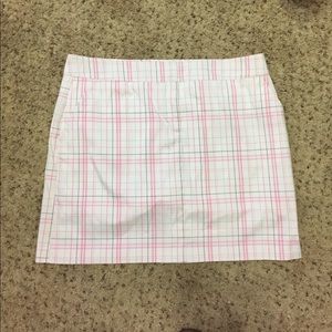 Izod pink plaid skort with breast cancer ribbon