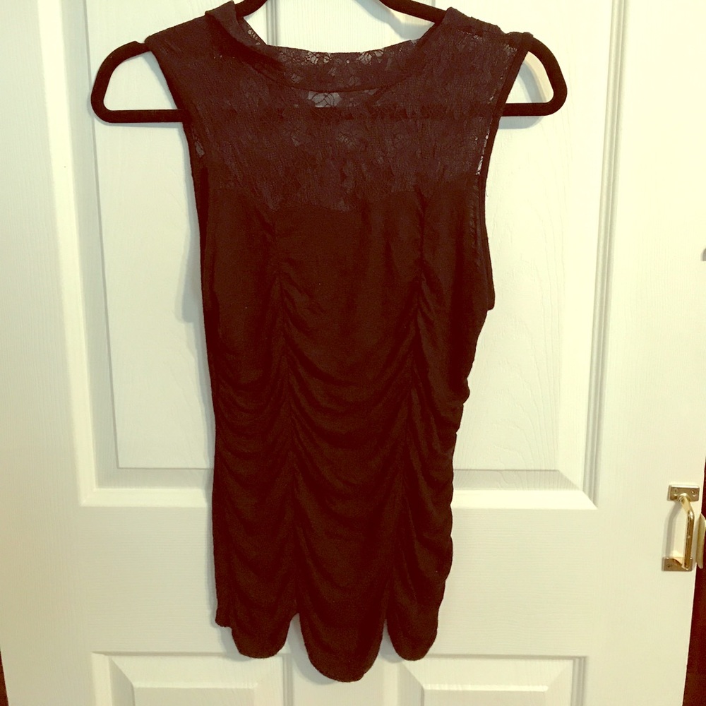Black lace dress shirt