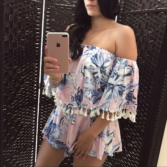 Pants - LAST CHANCE 🎆 "SASHA" Pink Tassle Floral Set