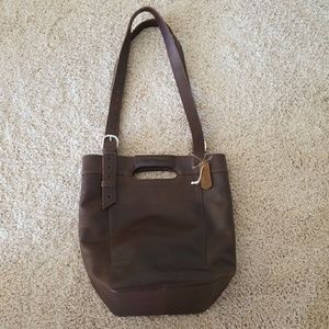Dark brown bucket bag