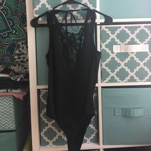 Wet seal black lace bodysuit