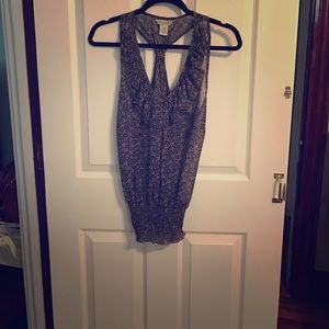 Polyester flowered racer back tank