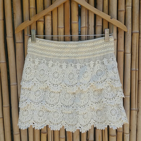 Full Tilt Dresses & Skirts - 3/$30 FULL TILT Crochet 3-Tier Mini Skirt Medium