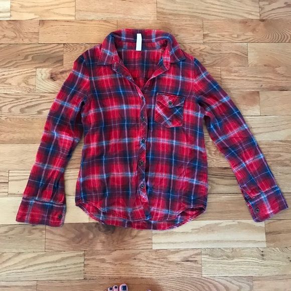 Red White and Blue Check & Stripe Flannel - Picture 2 of 3
