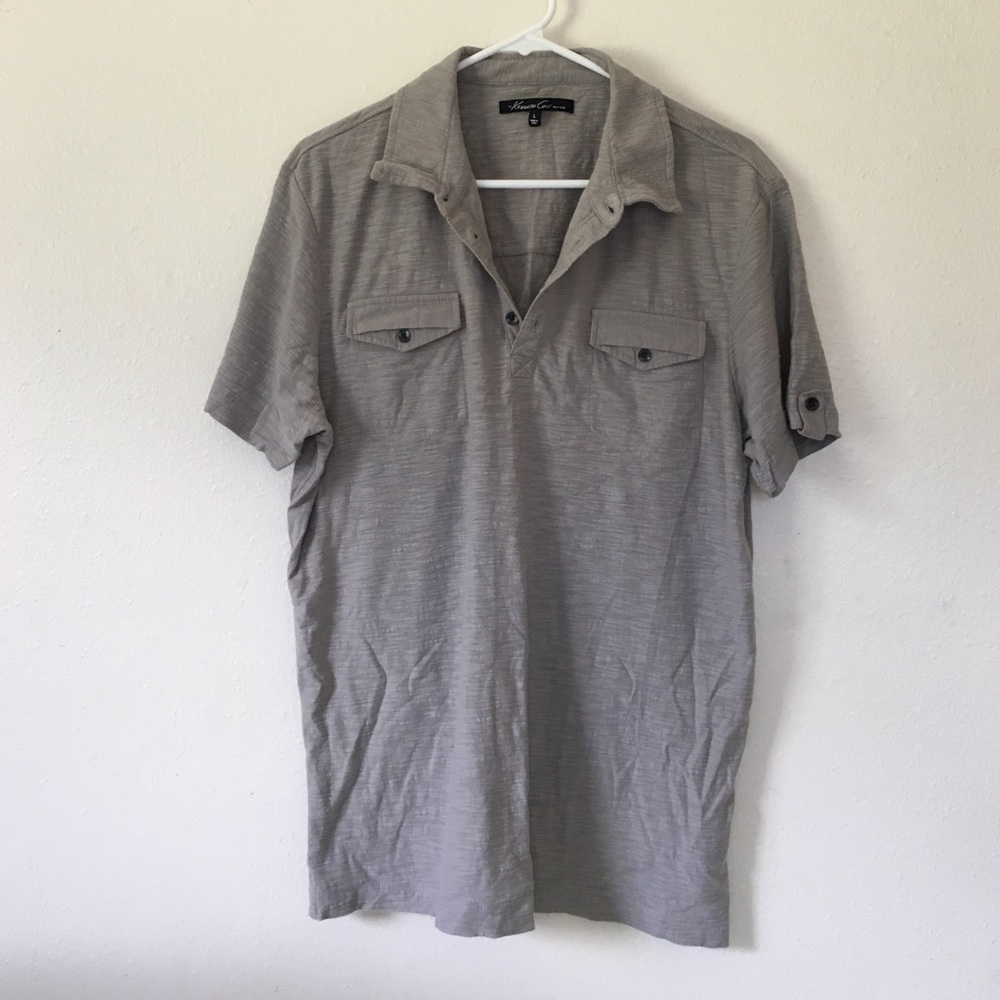 Kenneth Cole Men's Short Sleeve Collar Shirt Large