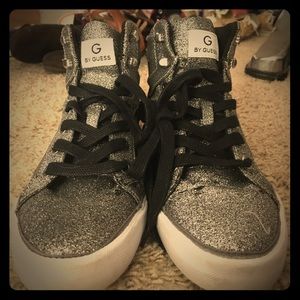 G by Guess silver sparkle sneakers!