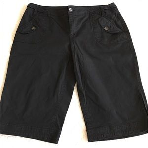 Black Bermuda style shorts