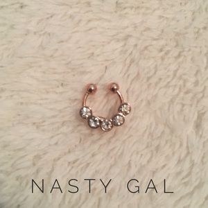 Faux septum ring rose gold with rhinestones