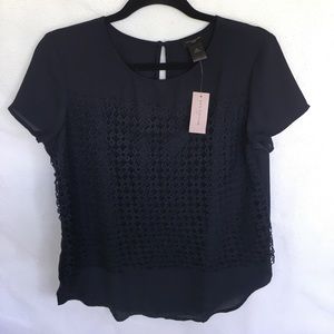 Ann Taylor blouse with crochet detail