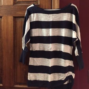 Blue and white stripe top