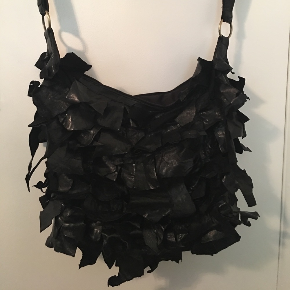 Black Faux Leather Bag