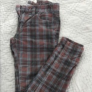 Free People plaid corduroy pants Size 28