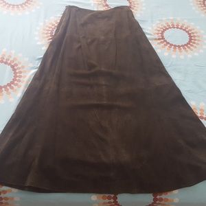 Ralph Lauren Olive green suede long skirt