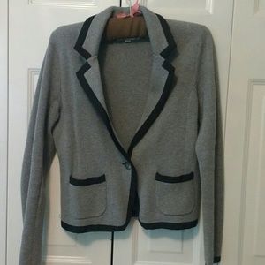 Grey Sweater Knit Blazer