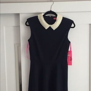 Betray Johnson Navy Pearl Collar Dress